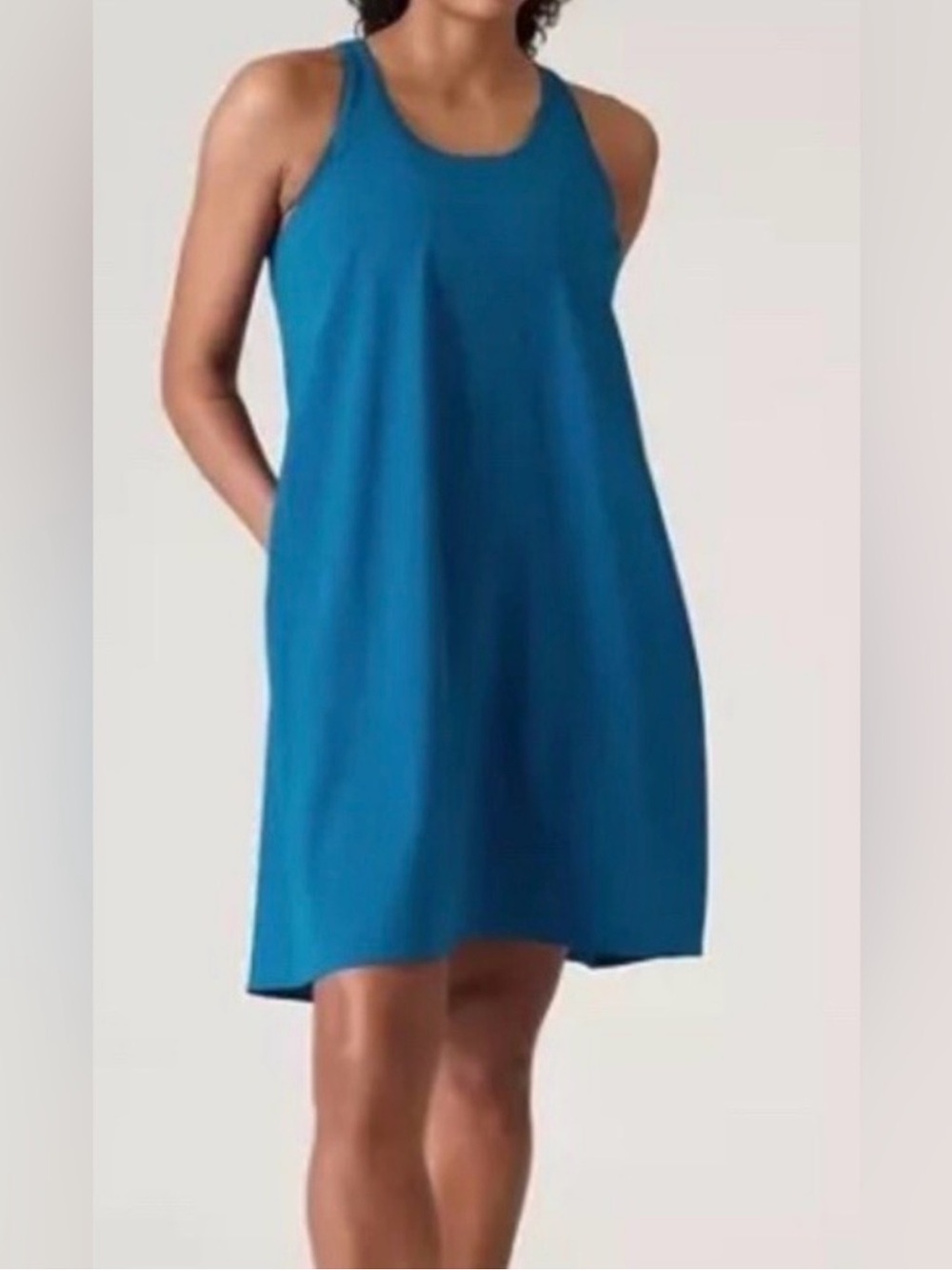 Athleta Presidio dark lapsis blue travel tank dress lightweight sleeveless XL
